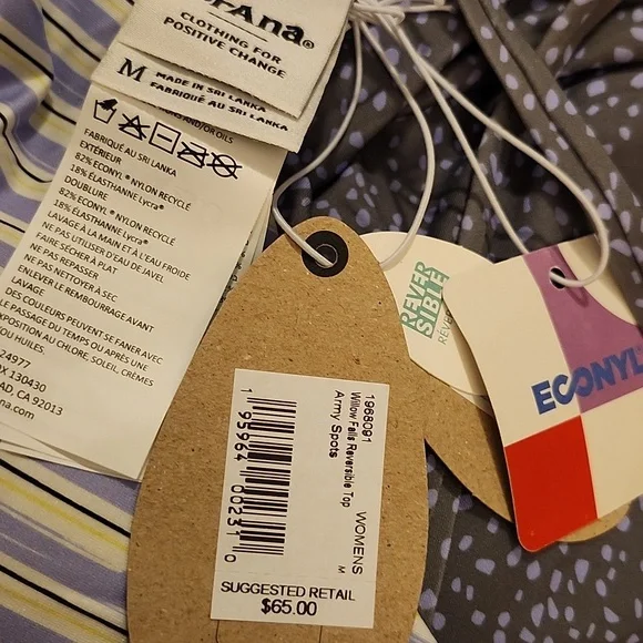 NWT Prana Willow Falls Reversible Bikini Top Army Spots Swim UPF 50+ - Picture 6 of 8